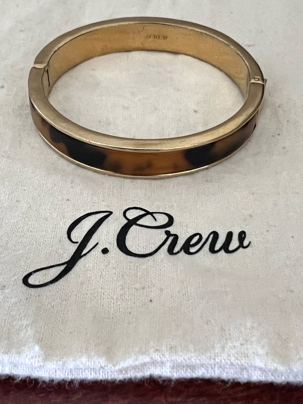 J. Crew Tortoise & Gold-Tone Hinged Bangle